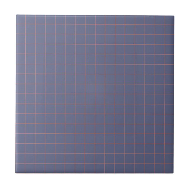 Cooles Navy Blue & Terracotta Prüfmuster Fliese (Vorderseite)