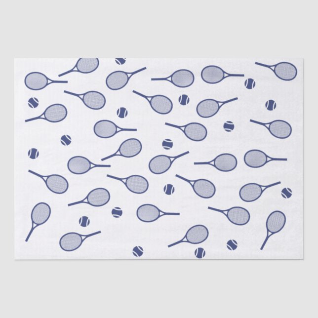 Cooles Navy-Retro-Tennis-Racquets-Muster Seidenpapier (Vorderseite)