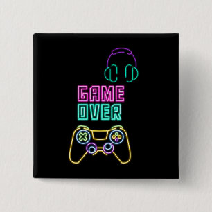 Cooles Neon-Videospiel. Button