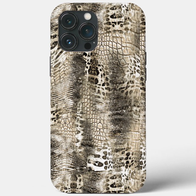 Cooles neutrales braunes Snakeskinmuster Case-Mate iPhone Hülle (Rückseite)