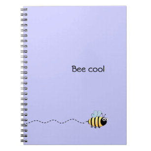 Cooles niedliches Bienen-Cartoonwortspiel lila Notizblock