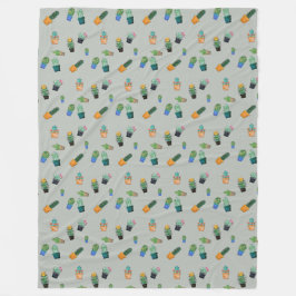 Cooles Niedliches Cactus Greenery Blume Muster Fleecedecke