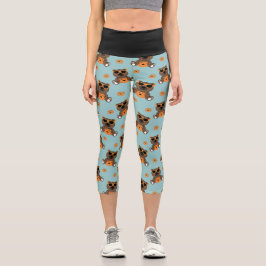 Cooles niedliches Halloween-Bärenkürbis Capri Leggings