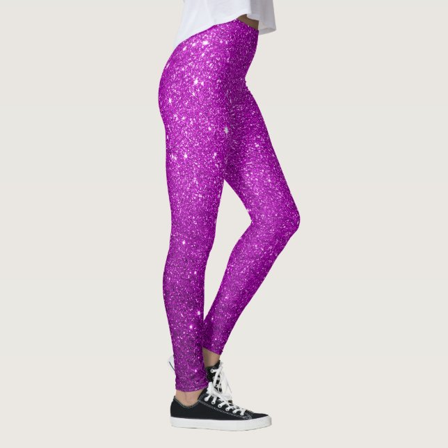 cooles niedliches, hell lila Glitzer Leggings (Rechts)
