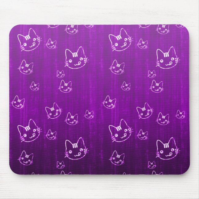Cooles niedliches japanisches lila-Kitekatter-Neko Mousepad (Vorne)