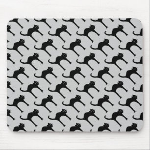 cooles niedliches Schwarzkatzenmuster Mousepad