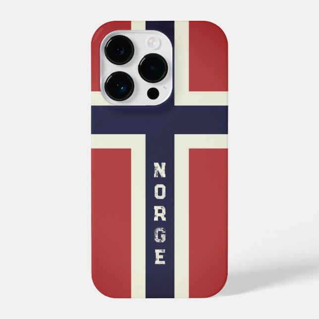 Cooles norwegisches Flag benutzerdefiniertes iPhon iPhone 14 Pro Hülle (Rückseite)