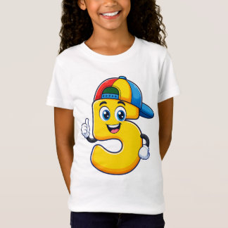 Cooles Nummer-5-Kinder-T-Shirt – Lustiger Cartoon- T-Shirt