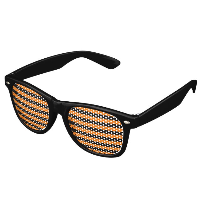 Cooles Orange Black Stripes Halloween KostümParty Partybrille (Schrägansicht)