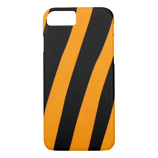 Cooles Orange- und Schwarz-Streifen-Muster Case-Mate iPhone Hülle (Rückseite)