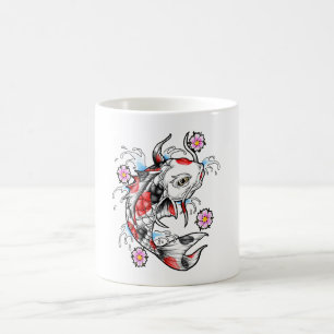 Cooles Orientales Japanisches Weißes Koi-Fisch-Kar Kaffeetasse