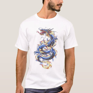 Cooles orientalisches blaues Drache-Shirt T-Shirt