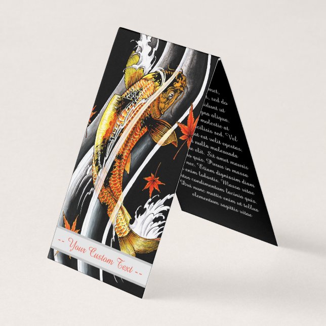 Cooles orientalisches japanisches Gold Lucky Koi F Visitenkarten (Vorderseite)