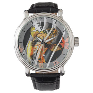 Cooles orientalisches japanisches Goldglückliche Armbanduhr