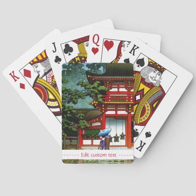Cooles orientalisches japanisches Kasuga-Regenschr Spielkarten (Rückseite)