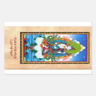 Cooles orientalisches Thangka-Tattoo Saraswati Rechteckiger Aufkleber