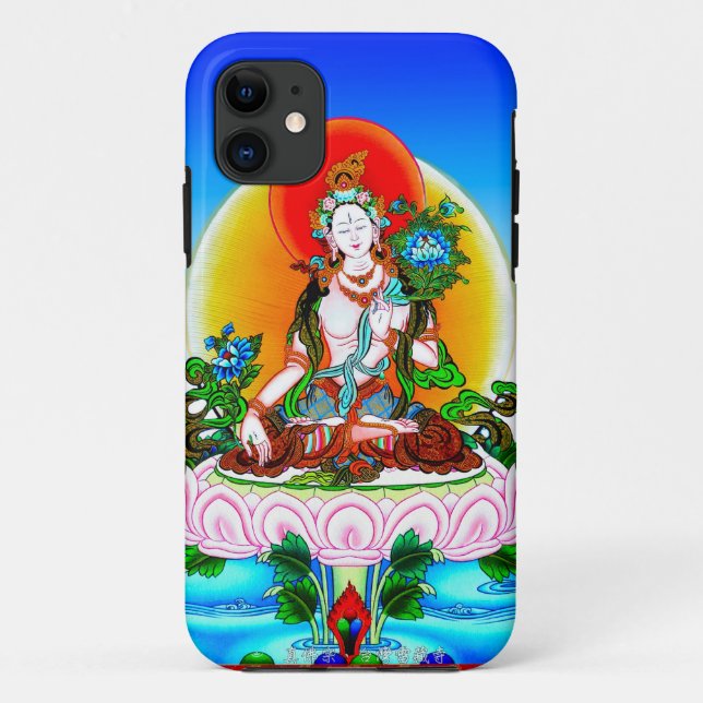 Cooles orientalisches tibetanisches thangka weiße Case-Mate iPhone hülle (Rückseite)