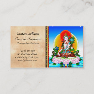 Cooles orientalisches tibetanisches thangka weiße visitenkarte