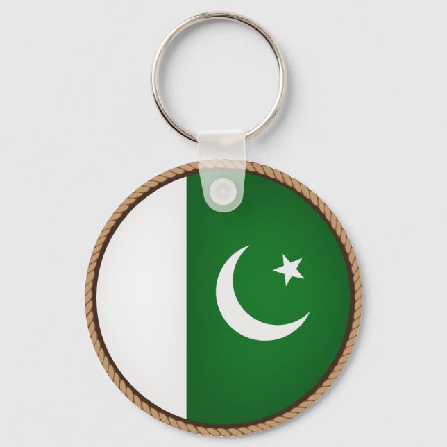Cooles pakistanisches Flaggen-Siegel Schlüsselanhänger (Vorderseite)