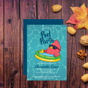 Cooles Party Schwimmbad Geburtstag Einladung