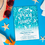 Cooles Party-Skript-Wirbel aquamarin Sweet 16 Einladung<br><div class="desc">Coole Pool Party Wasser Hintergrund Foto Skript Wirbel aquamarin Sweet 16 Geburtstagseinladung mit einem Retro und coole Kalligraphie . Eine lustige und coole Party Einladung</div>