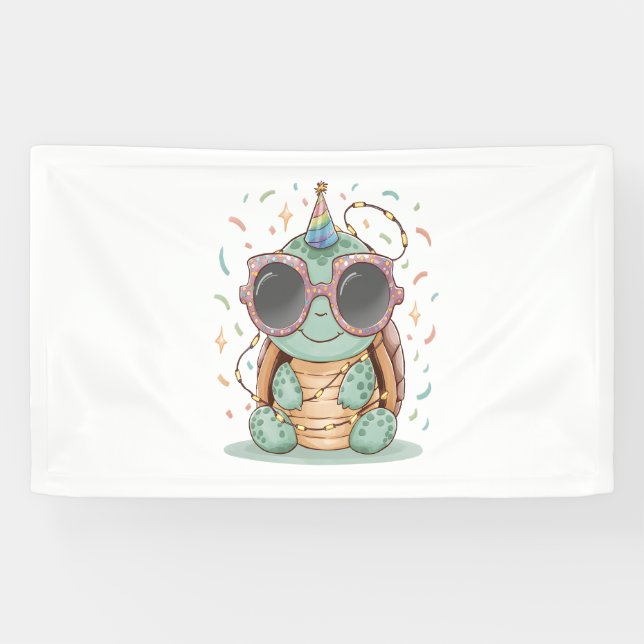 Cooles Party Turtle Banner (Horizontal)