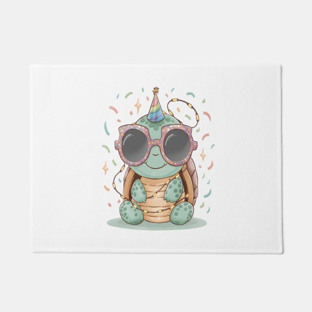 Cooles Party Turtle Fußmatte (Vorderseite)