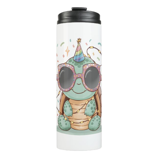 Cooles Party Turtle Thermosbecher (Vorderseite)