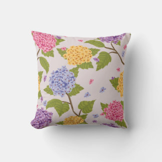 Cooles Pastel Hydrangea-Blume-Muster Kissen