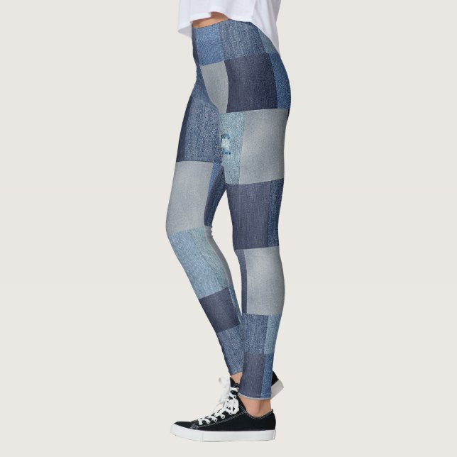 Cooles Patchwork-Denim-Vintage Leggings (Links)