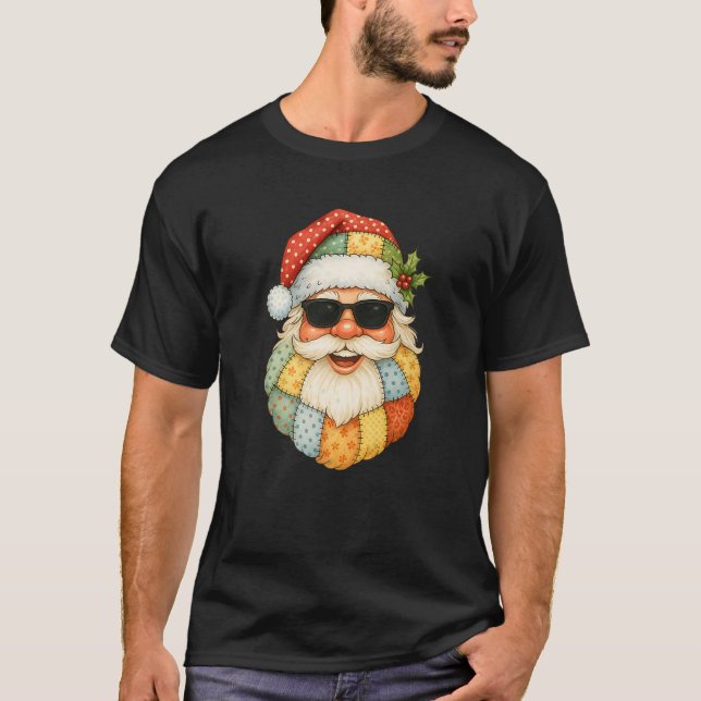 Cooles Patchwork Weihnachten Weihnachtsfeier mit S T-Shirt (Vorderseite)