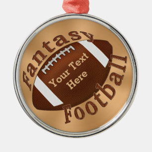 Cooles Personalisiertes Fantasiefußball-Ornament Silbernes Ornament