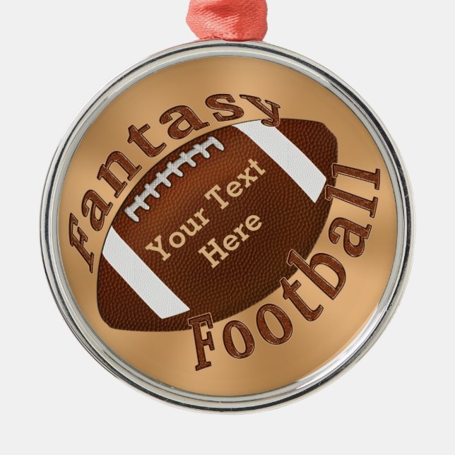 Cooles Personalisiertes Fantasiefußball-Ornament Silbernes Ornament (Vorne)