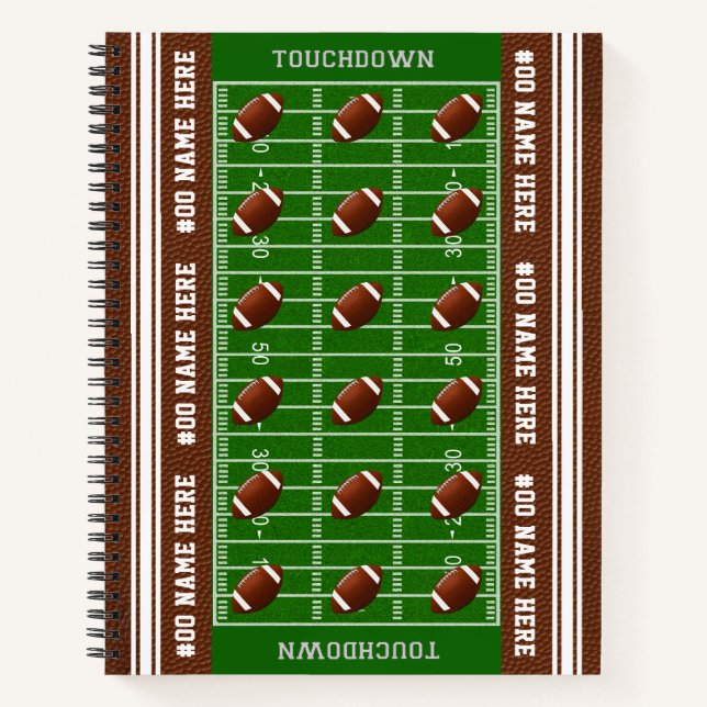 Cooles Personalisiertes Football Field Football No Notizbuch (Vorderseite)
