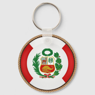 Cooles Peru-Flaggen-Siegel Schlüsselanhänger