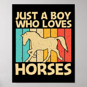 Cooles Pferd für Jungen Kinder Reitsport Ridi Poster
