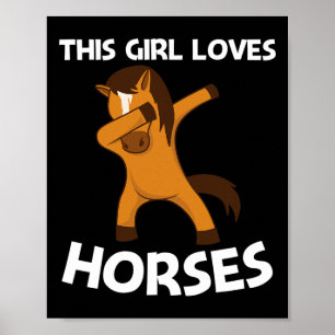 Cooles Pferd für Mädchen Kinderspielplatz Pony Sad Poster