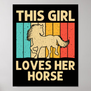 Cooles Pferd für Mädchen Reitstall im Val Piora Poster