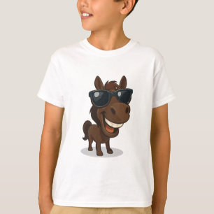 Cooles Pferd mit Schatten T-Shirt