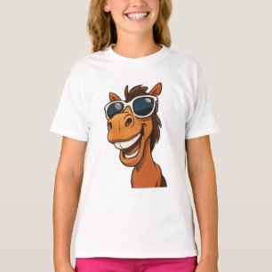Cooles Pferd mit Schatten T-Shirt