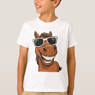 Cooles Pferd mit Schatten T-Shirt