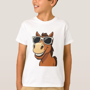Cooles Pferd mit Schatten T-Shirt