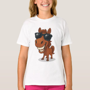 Cooles Pferd mit Schatten T-Shirt
