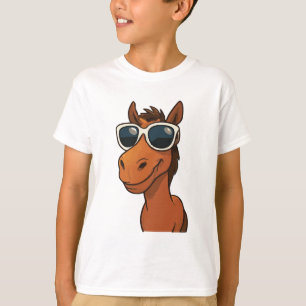 Cooles Pferd mit Schatten T-Shirt