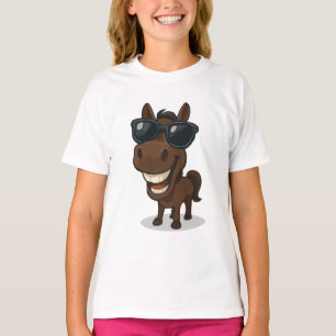 Cooles Pferd mit Schatten T-Shirt