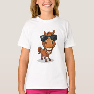 Cooles Pferd mit Schatten T-Shirt