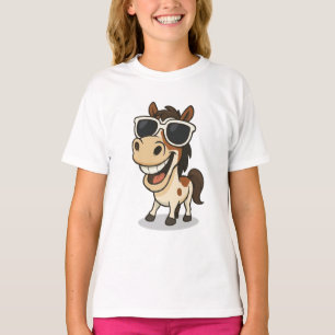 Cooles Pferd mit Schatten T-Shirt