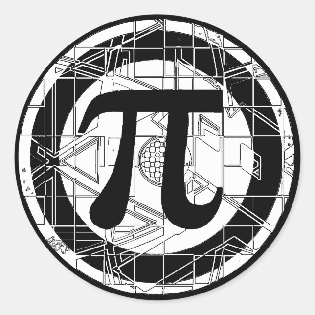 Cooles Pi-Symbol Runder Aufkleber (Vorderseite)