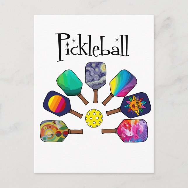 Cooles Pickleball-Rainbow Postkarte (Vorderseite)