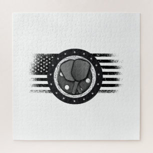 Cooles Pickleball Sport USA Grunge Flag - Pickleba